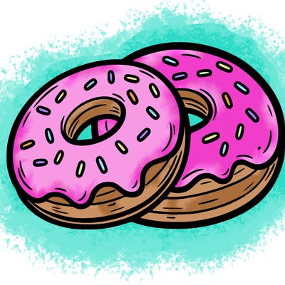 a piece of food doughnuts