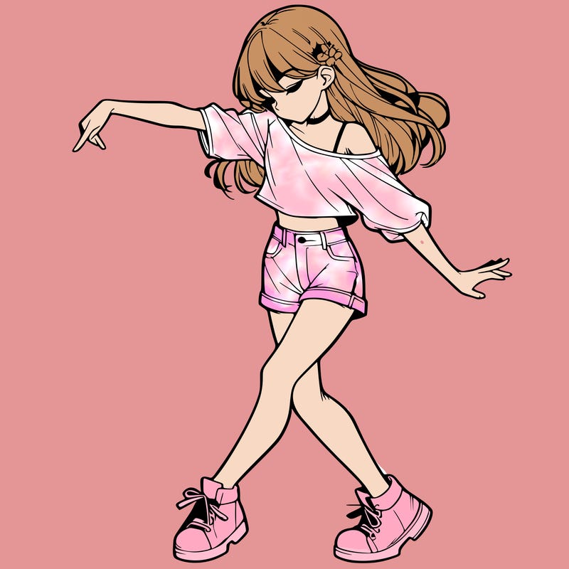 realistic girl danceing