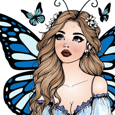 butterfly fairy realistic girl