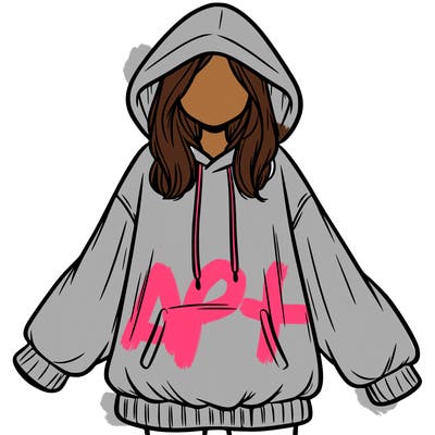 girl in oversized hoodie