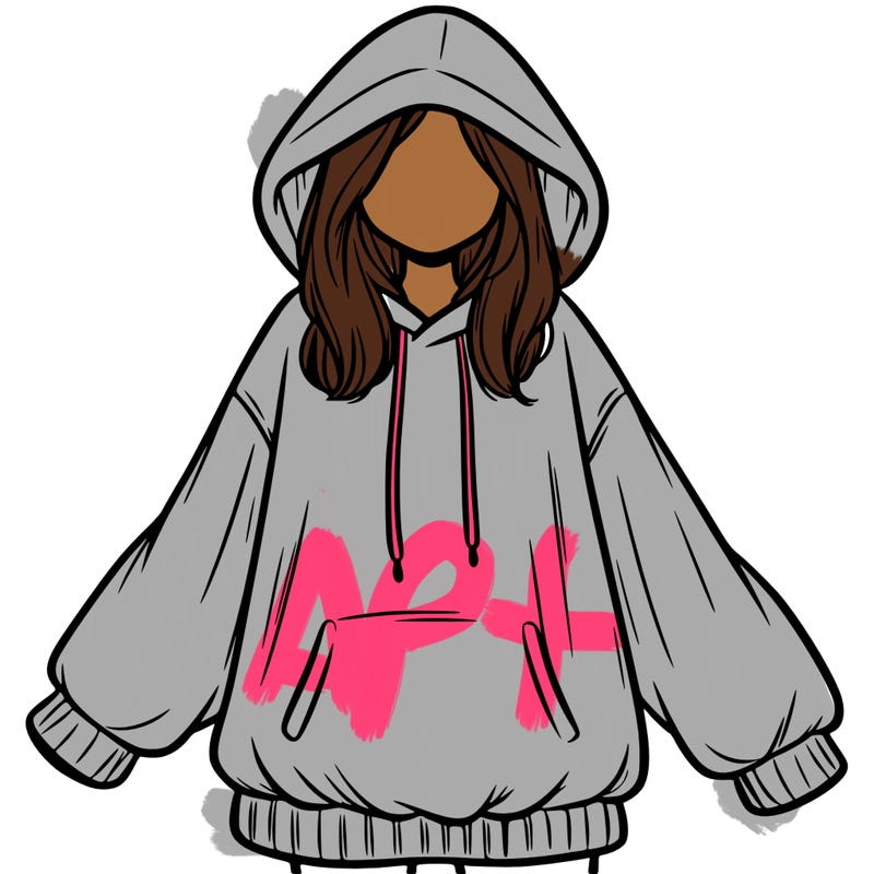 girl in oversized hoodie