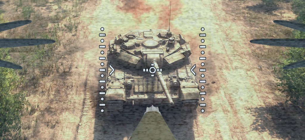 Vista in prima persona di un drone kamikaze che prende di mira un carro armato pesante