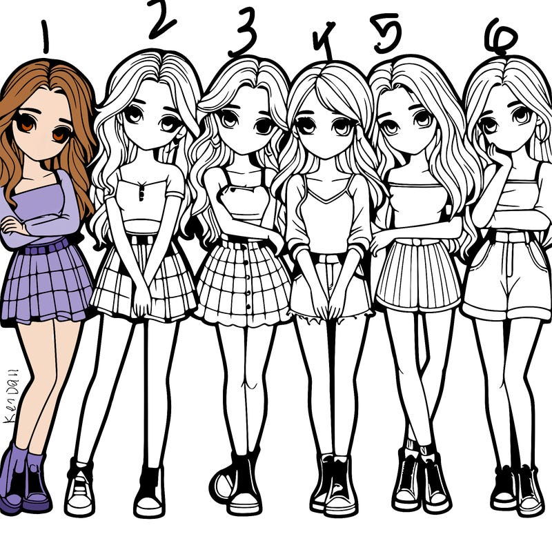 a group of girls realistic