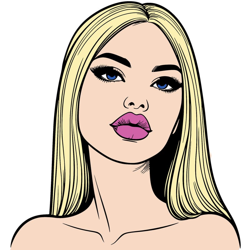 realistic woman with full lips