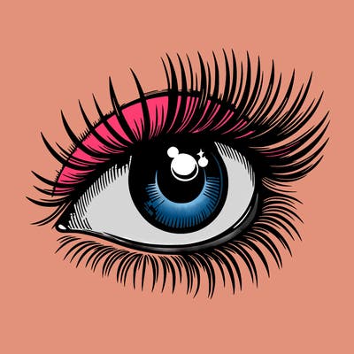realistic eye long eylashes