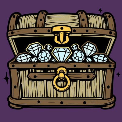 treasure chest with jewels