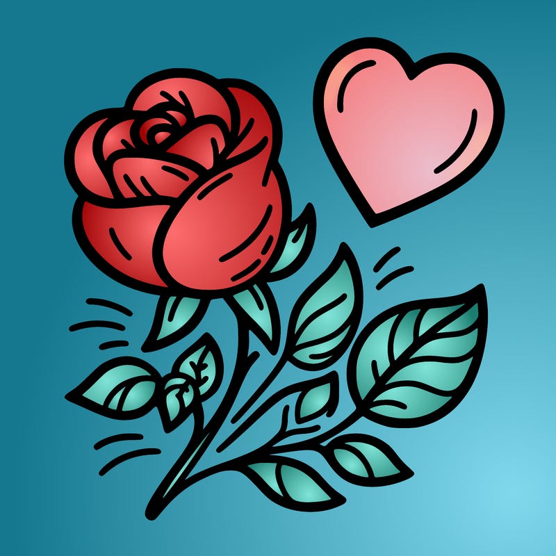 rose and heart