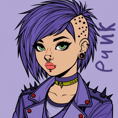 realistic punk girl