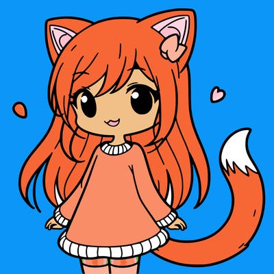 girl with cat ears and tail