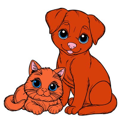 realistic cat and dog