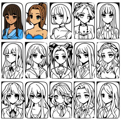 girls that look diffrent anime