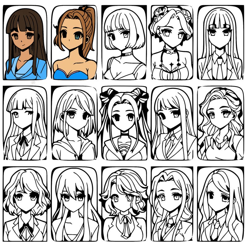 girls that look diffrent anime