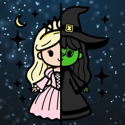 split princess and witch