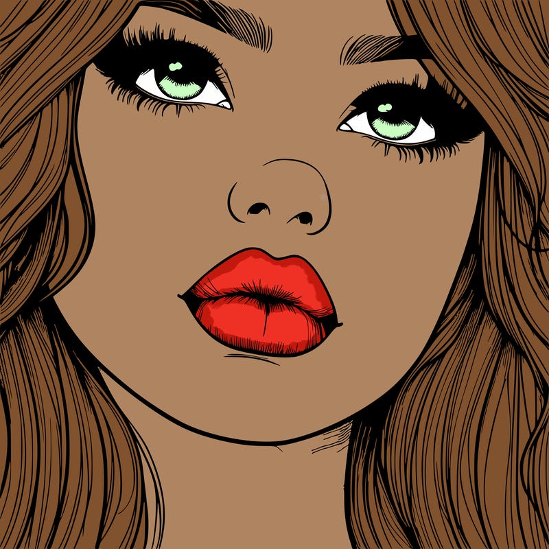 really realistic girl with lips