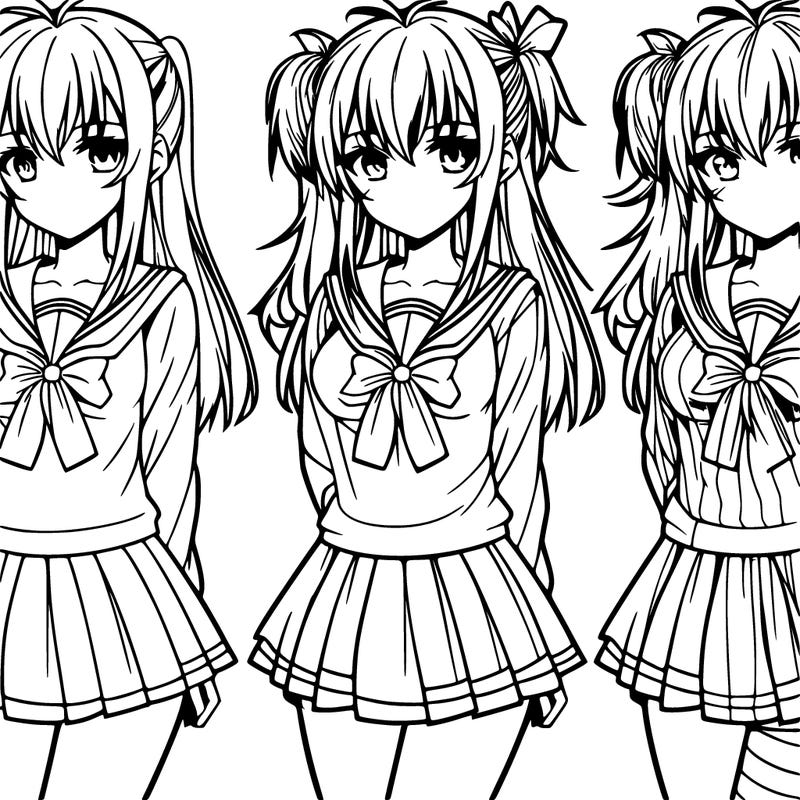anime detailed woman standing