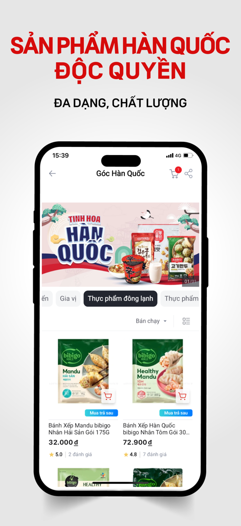 LOTTE Mart Vietnam - LOTTE Mart Vietnam app interface displaying exclusive Korean grocery items