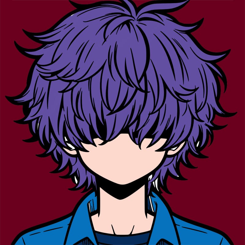 manga boy fluffy hair covering his eyes