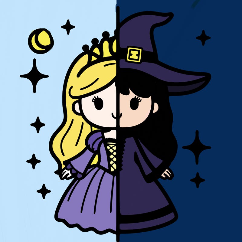 split princess and witch
