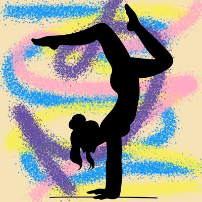 a woman doing a handstand