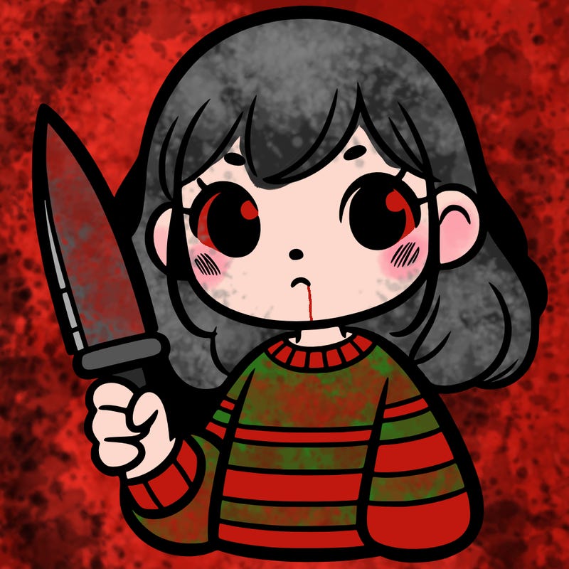 girl holding a knife