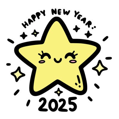 happy new year 2025 star wish