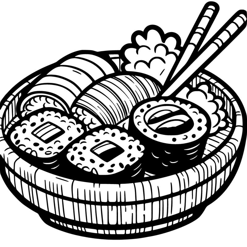 a small platter of sushi