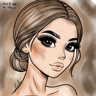 realistic girl with lashes