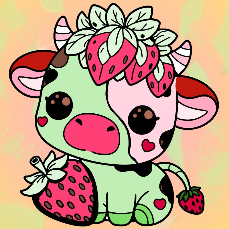 cute strawberry cow