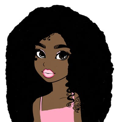 girl with curly hair realistic