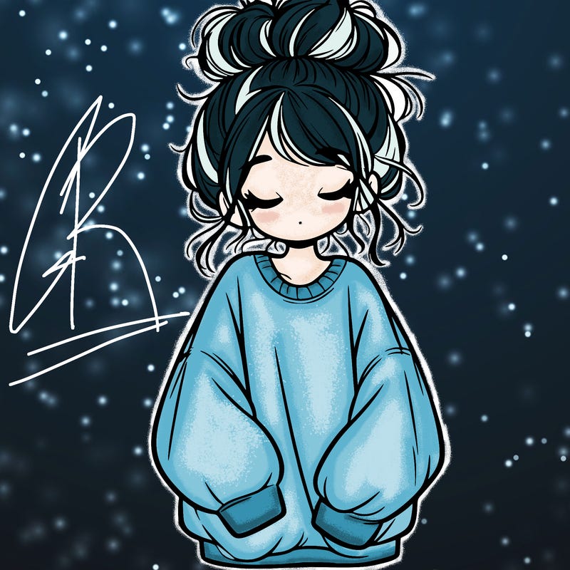 girl with baggy sweatshirt and messy bun