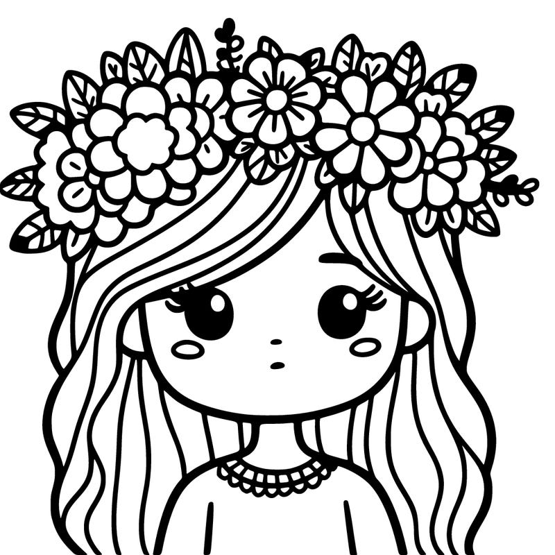 girl with flowers crown