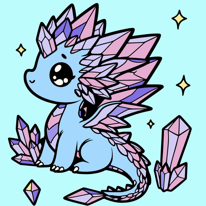 little cute crystal dragon