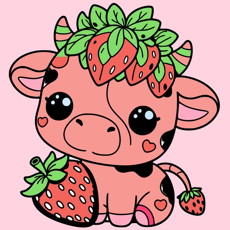 cute strawberry cow