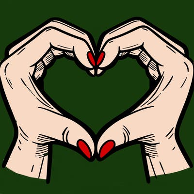 two hands forming a heart