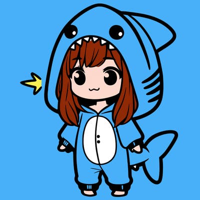 girl in shark onesie