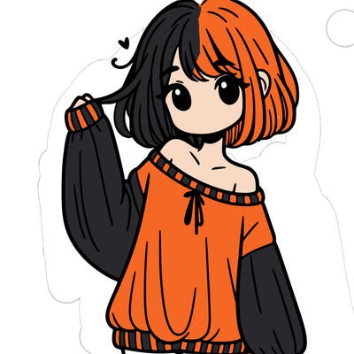 girl in baggy sweater hanging off her shoulder