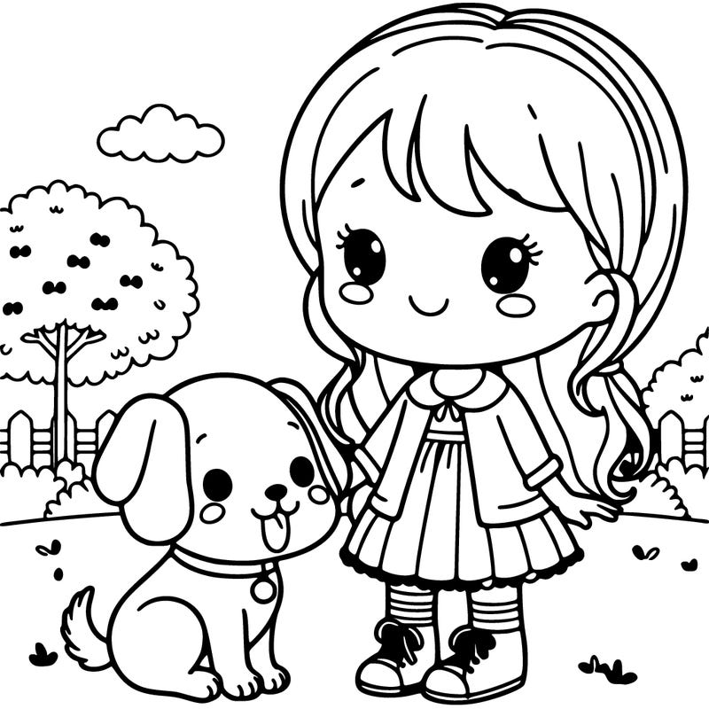 girl with dog