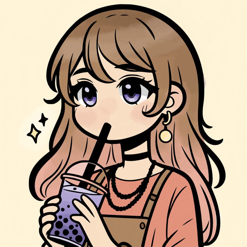 teenage girl drinking boba