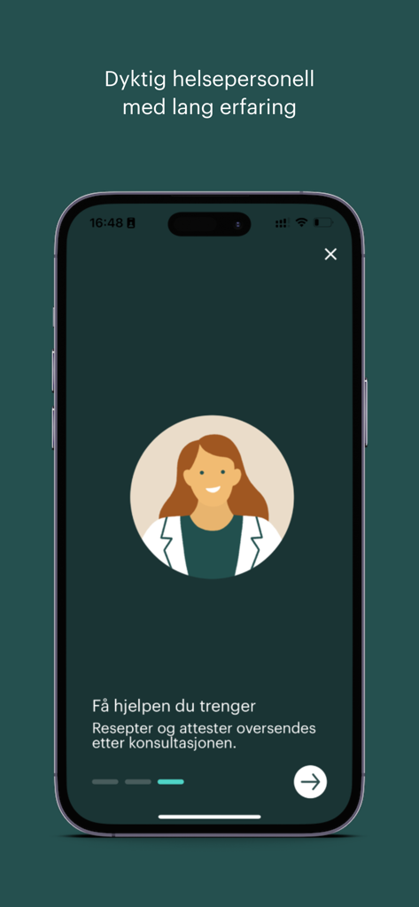 Dr.Dropin - Dr.Dropin mobile app screen featuring a female doctor illustration and text about receiving prescriptions and medical certificates after consultations
