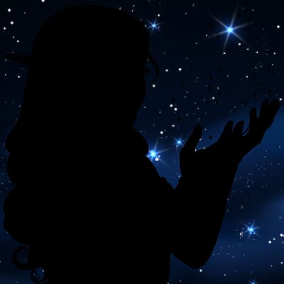 realistic elf girl doing magic