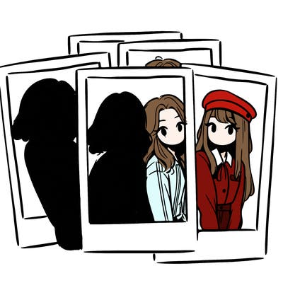 polaroid photo of 4 girls