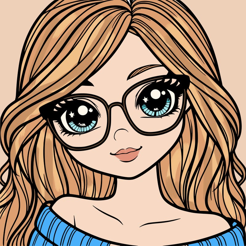 girl with beautiful eyes, hair, and glasses