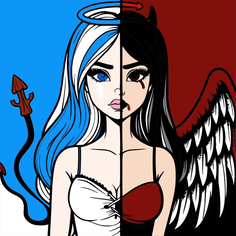 devil vs angel realistic girl