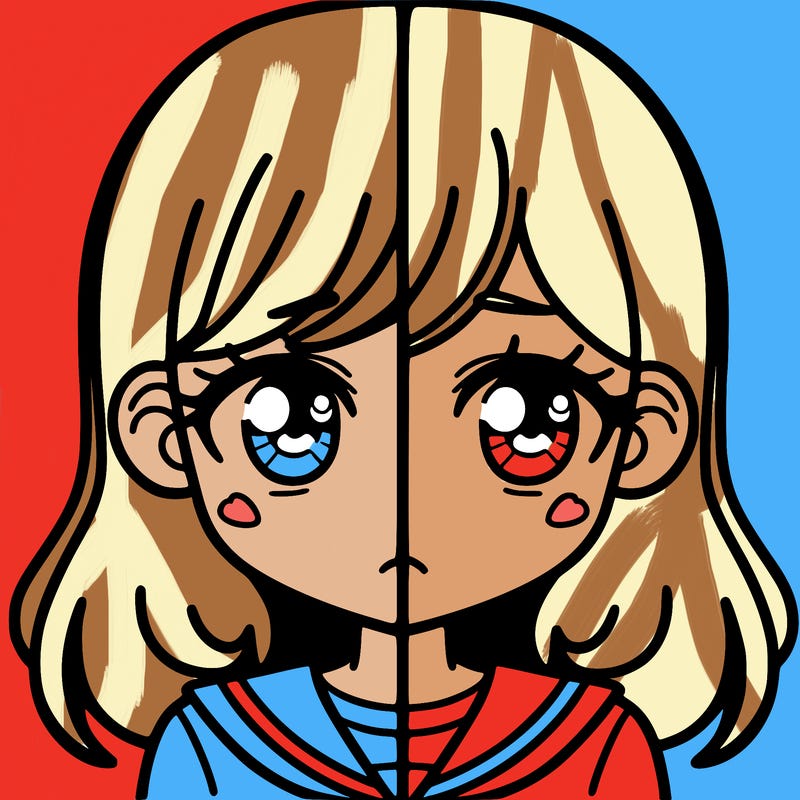 a split of a girl