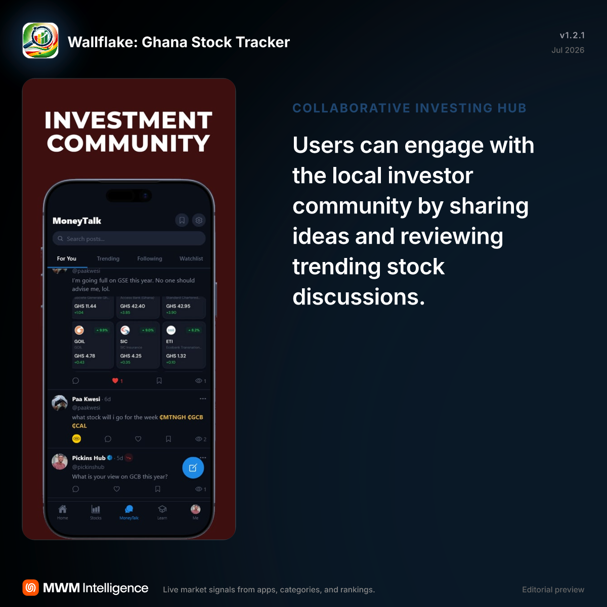 Wallflake: Ghana Stock Tracker - Finance App | MWM