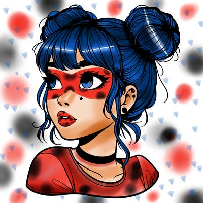 realistic girl with spacebuns