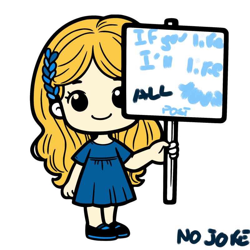 girl with white sign