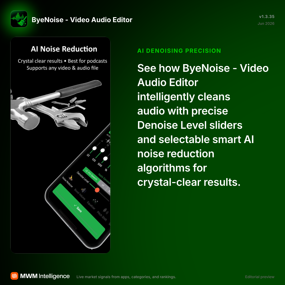ByeNoise - Video Audio Editor - Photo & Video App | MWM