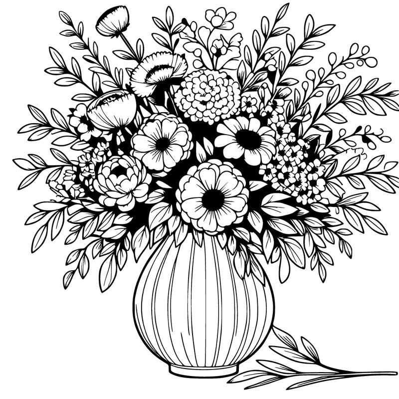 beautiful floral arrangement in big vase realistic