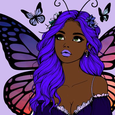 butterfly fairy realistic girl